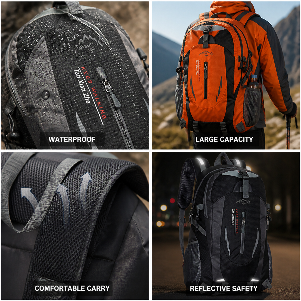 Waterproof Nylon 50L Hiking Backpack