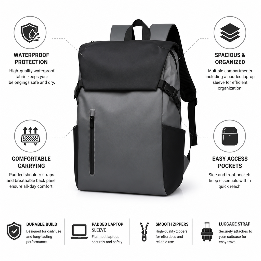 Waterproof Padded Laptop Backpack