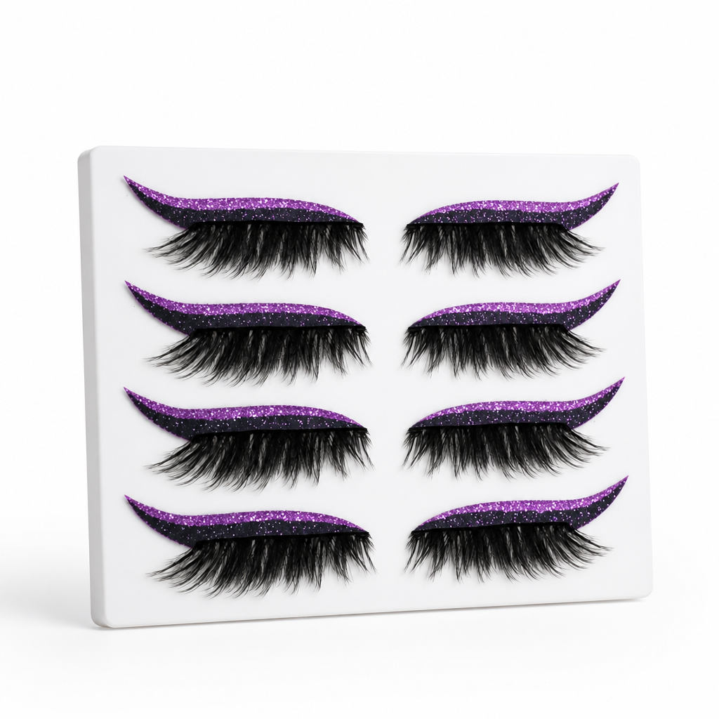 Waterproof Reusable Cat-Eye Eyeliner & Eyelash Stickers (Set of 4 Pairs)