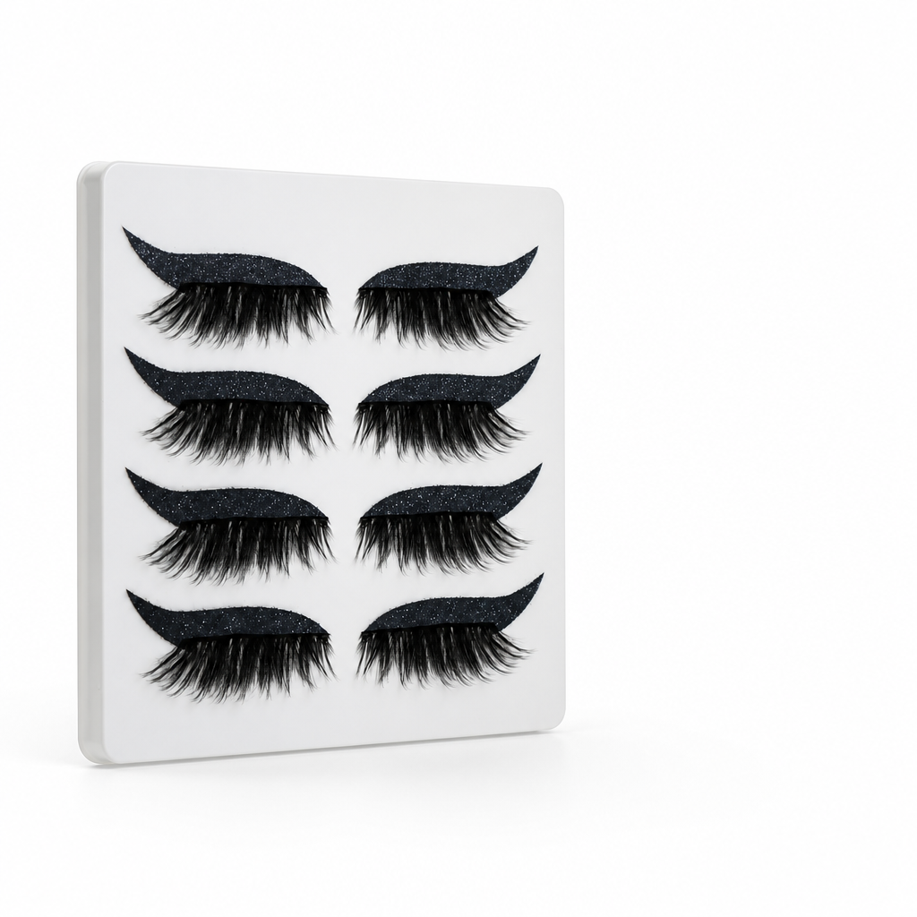 Waterproof Reusable Cat-Eye Eyeliner & Eyelash Stickers (Set of 4 Pairs)