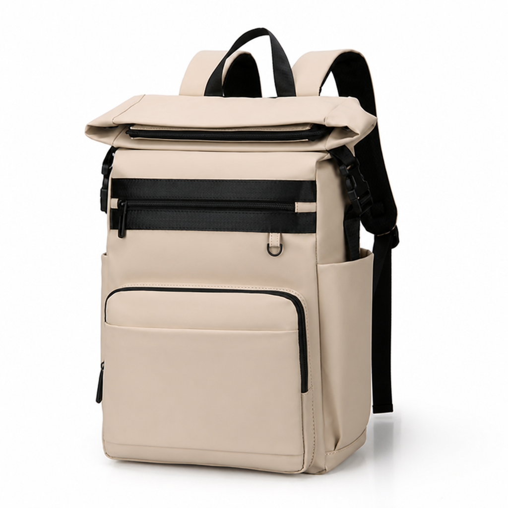 Waterproof Roll-Top Padded Laptop Backpack