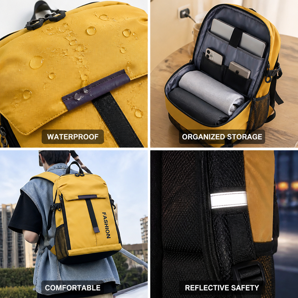 Waterproof Travel Backpack (Padded Straps & Breathable Back Panel)