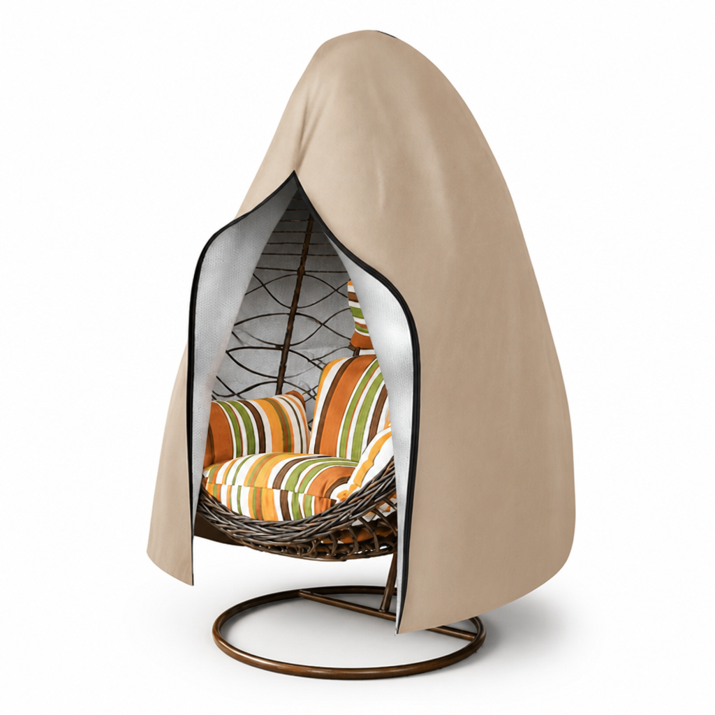 Waterproof & UV-Resistant Hanging Chair Cover (Full-Length Zipper & Drawstring)