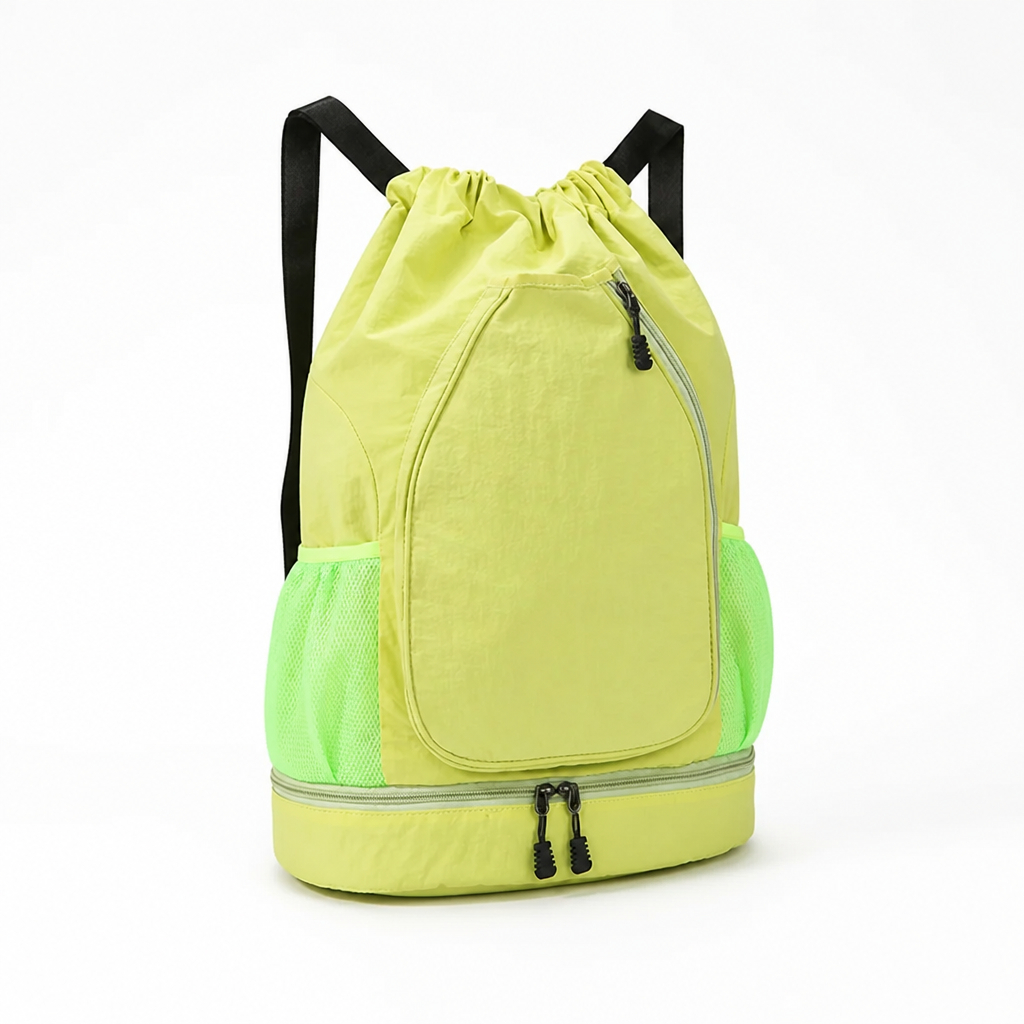 Wear-Resistant Multi-Pocket Drawstring Backpack