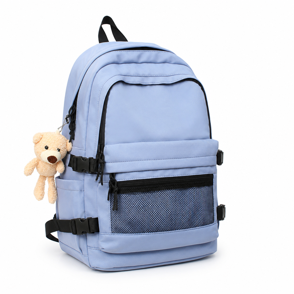 Wear-Resistant Multi-Pocket School Backpack (Padded Straps)