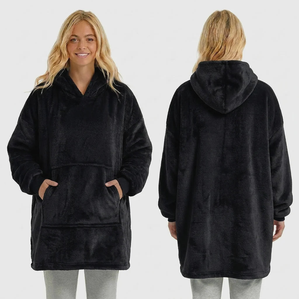 Wearable Blanket Hooded Polyester Fleece Washable
