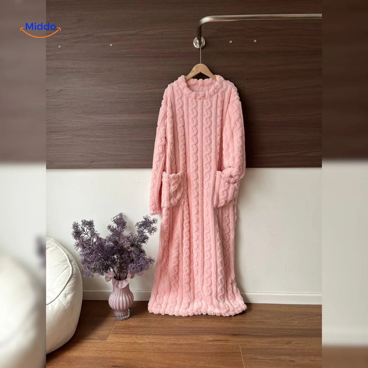 Wearable Blanket Soft Fleece Long Sleeves & Front Pockets
