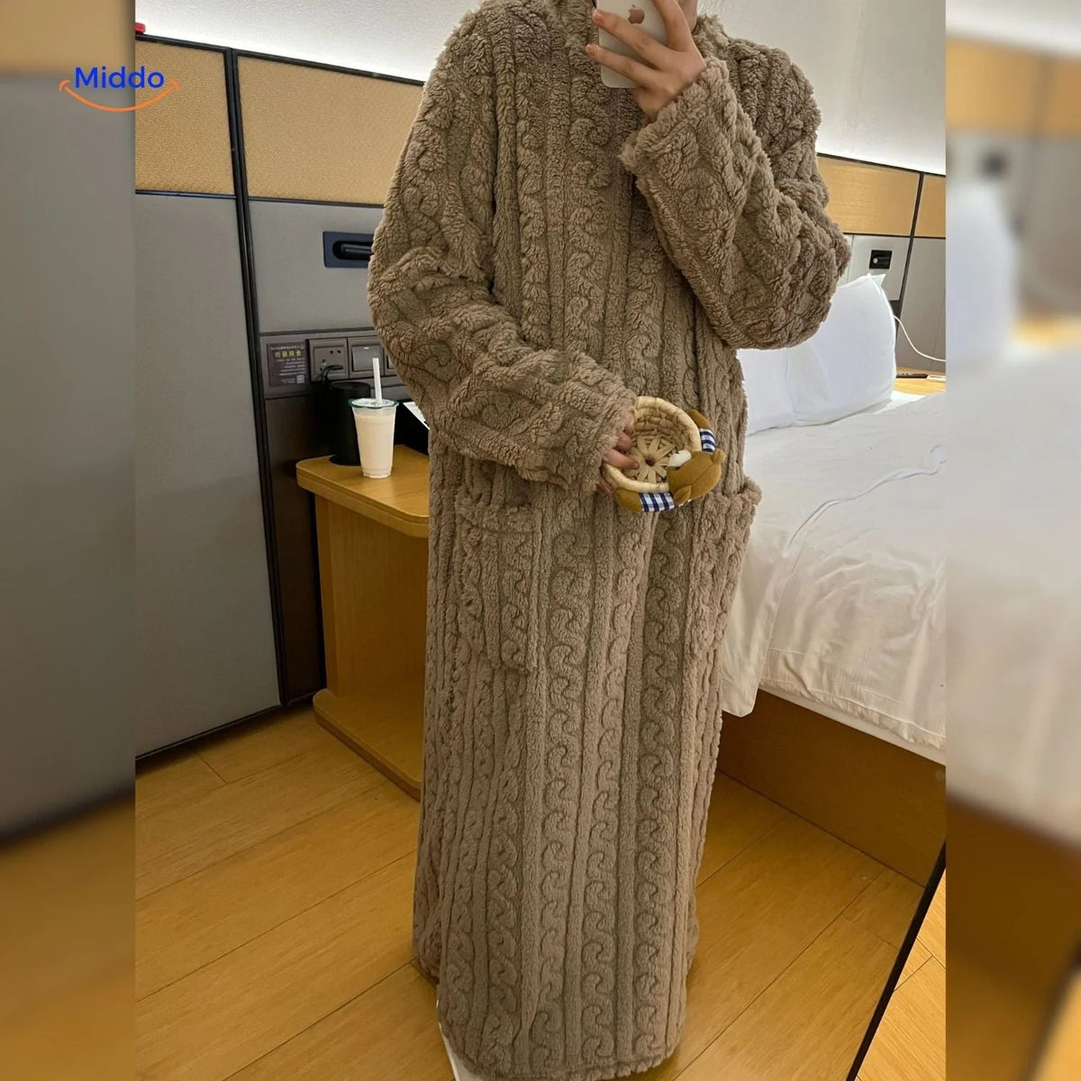 Wearable Blanket Soft Fleece Long Sleeves & Front Pockets