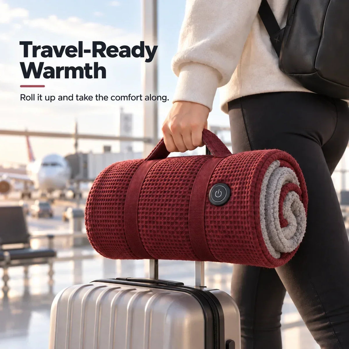 Wearable Heated Blanket USB-Powered 3 Heat Levels Hands-Free Design