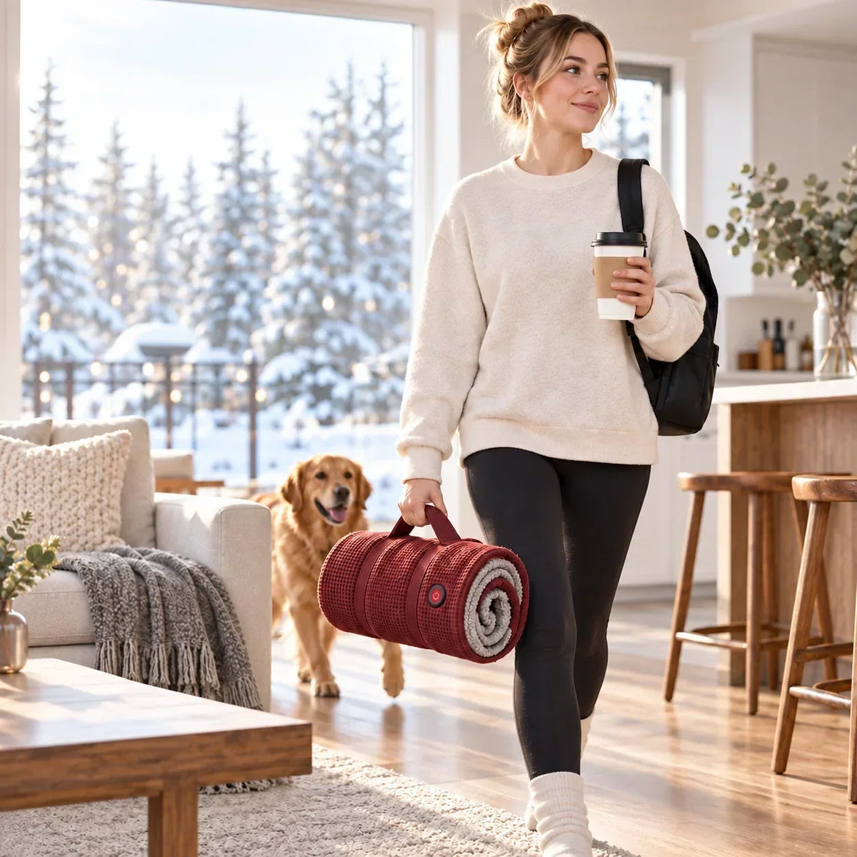 Wearable Heated Blanket USB-Powered 3 Heat Levels Hands-Free Design