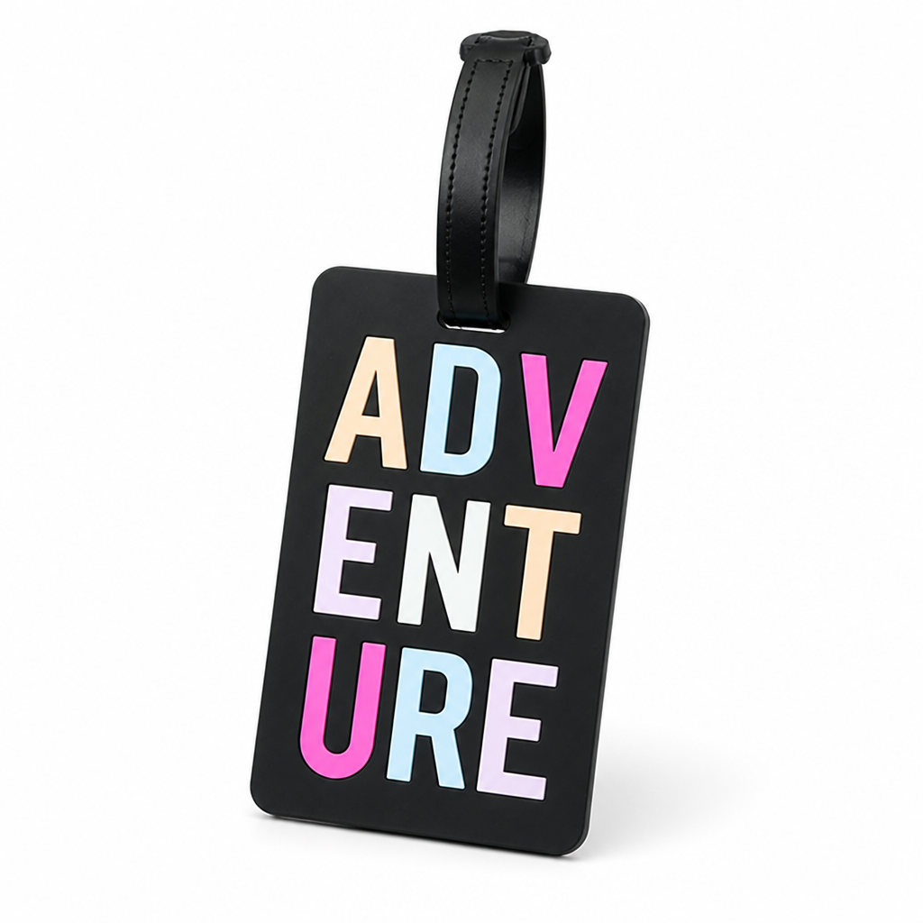 Weather-Resistant Adventure Print Luggage Tag (Secure Strap & ID Slot)