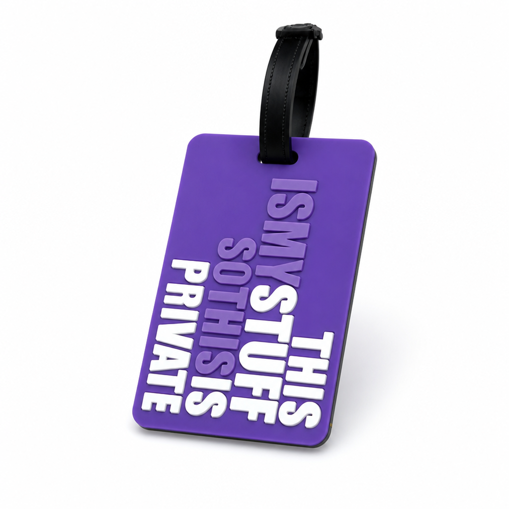 Weather-Resistant Adventure Print Luggage Tag (Secure Strap & ID Slot)