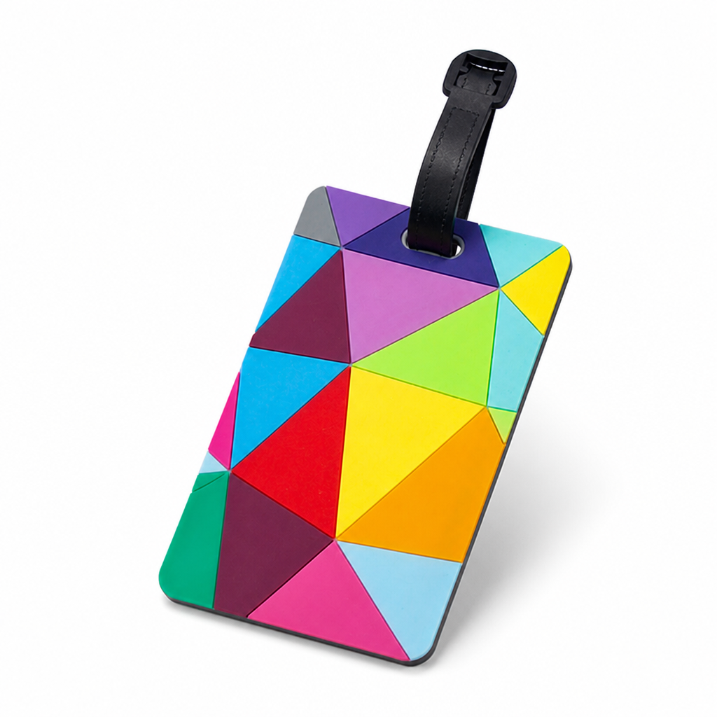 Weather-Resistant Geometric Luggage Tag (Adjustable Strap)