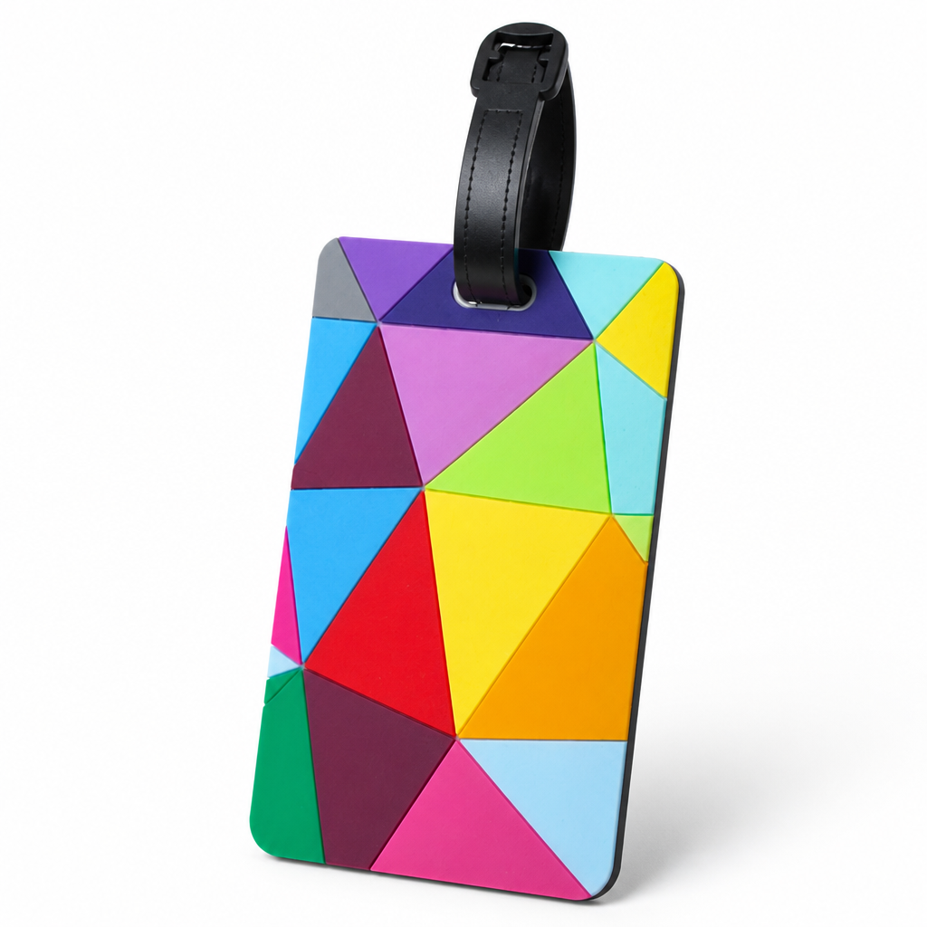 Weather-Resistant Geometric Luggage Tag (Adjustable Strap)