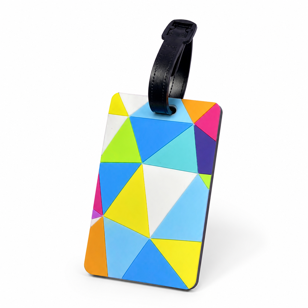 Weather-Resistant Geometric Luggage Tag (Adjustable Strap)