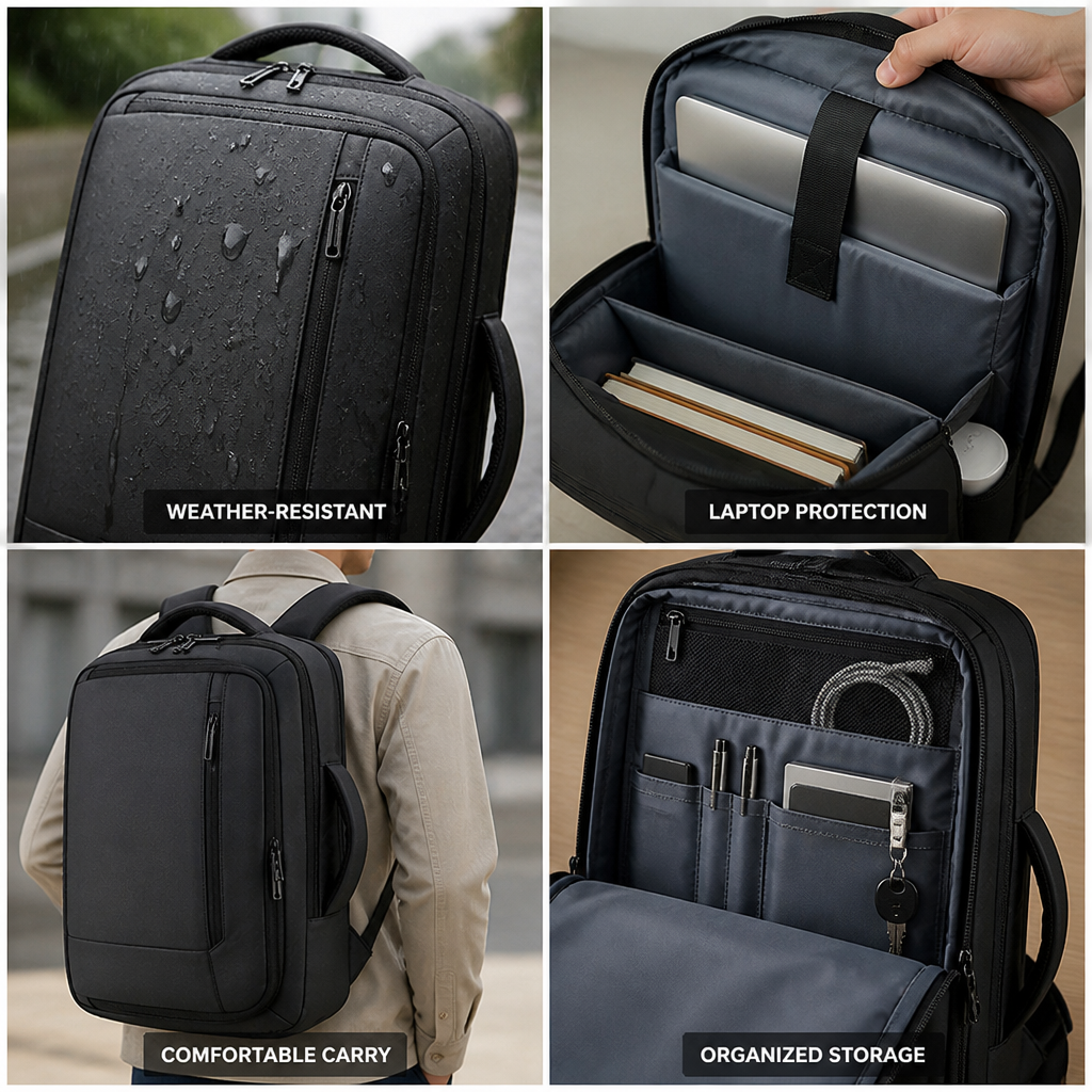 Weather-Resistant Laptop Backpack (Padded Straps)