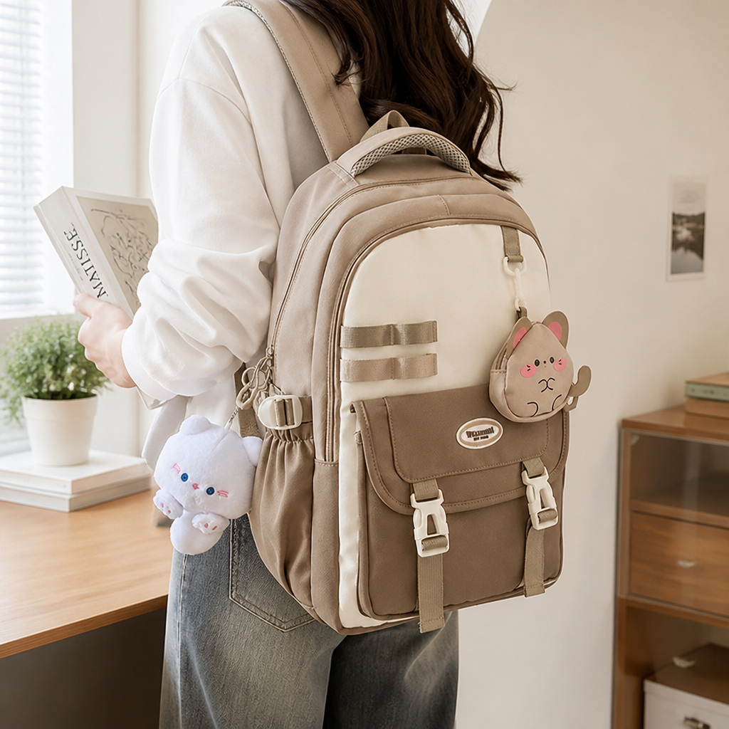 Weather-Resistant Multi-Compartment School Backpack (Padded Straps)