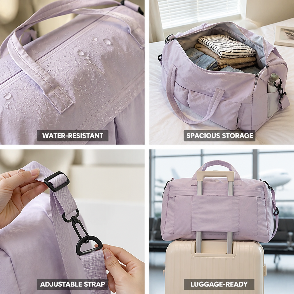 Weather-Resistant Multi-Pocket Travel Duffel Bag