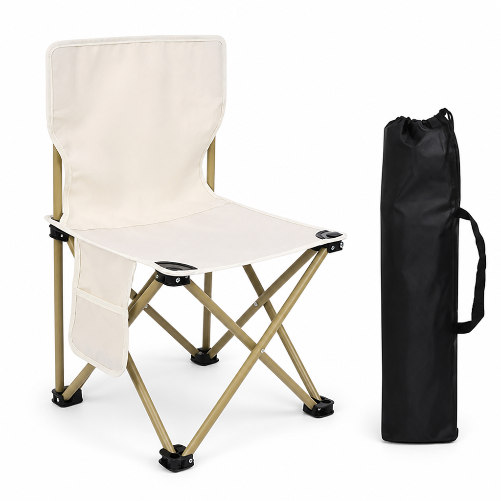 Weather-Resistant Nylon & Steel Frame Folding Camping Chair (Includes Carry Bag)