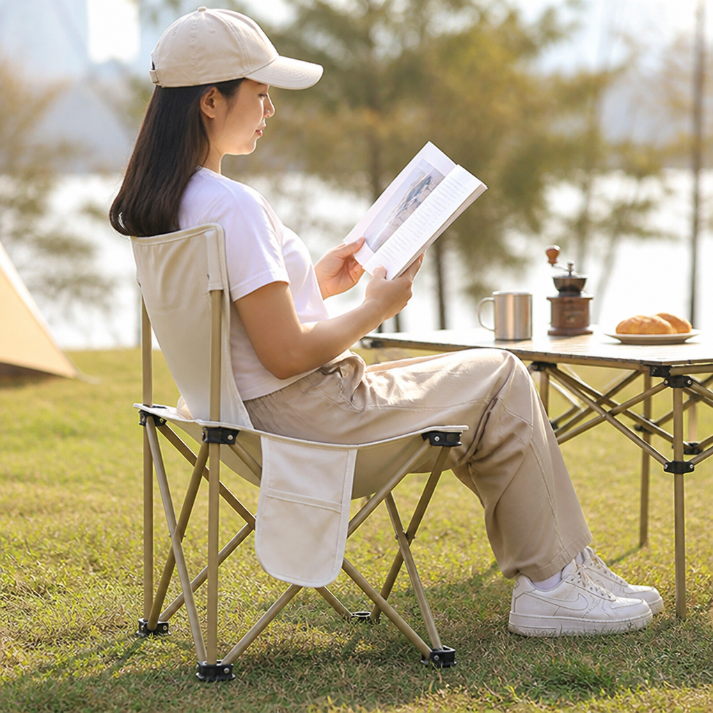 Weather-Resistant Nylon & Steel Frame Folding Camping Chair (Includes Carry Bag)