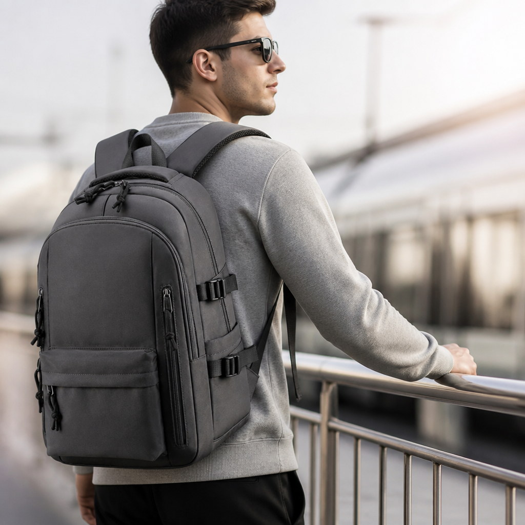 Weather-Resistant Padded Laptop Travel Backpack (Fits 17-Inch)