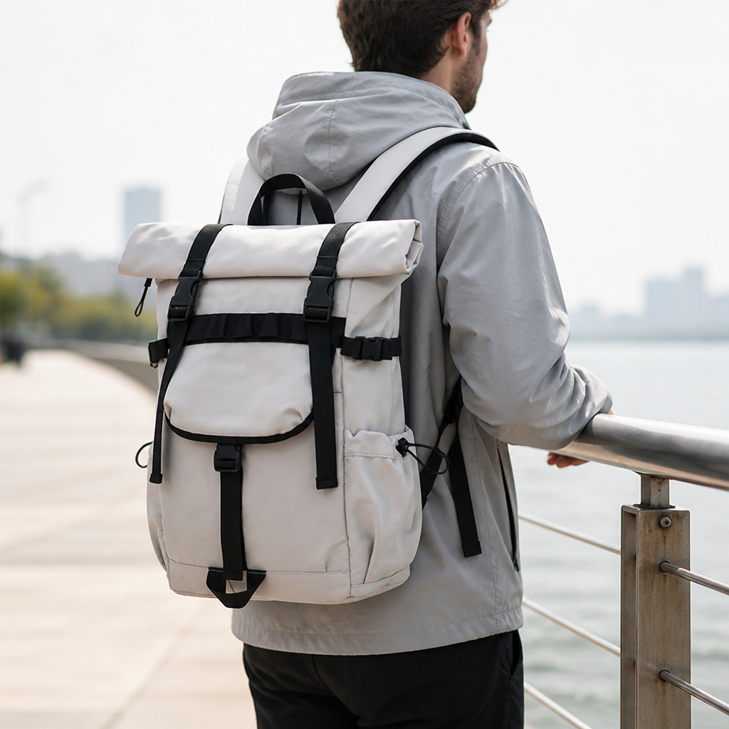 Weather-Resistant Roll-Top Backpack (Multiple Compartments)