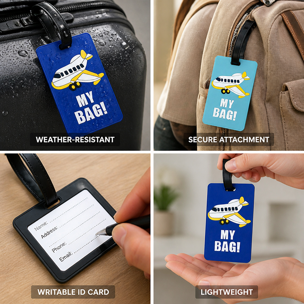 Weather-Resistant & Secure Strap Luggage Tag (Writable ID Card)