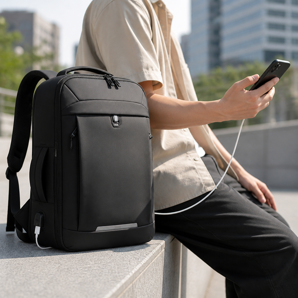 Weather-Resistant USB Charging Travel Backpack (Padded Laptop Compartment)