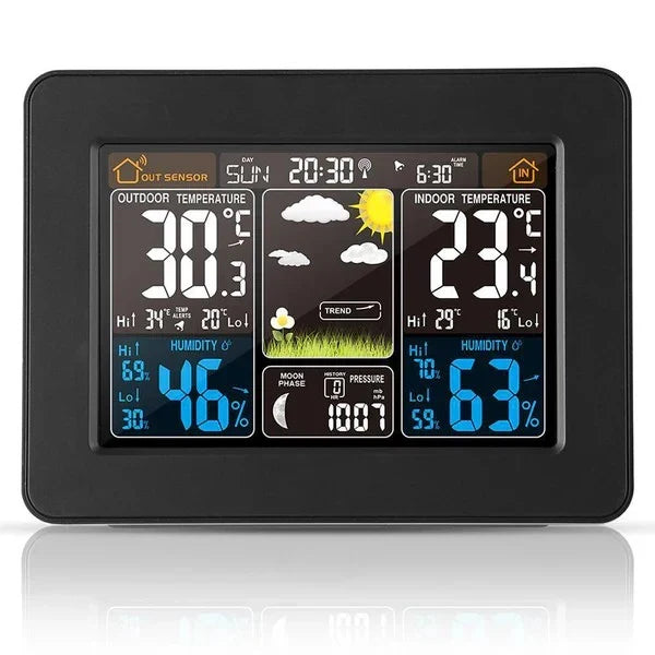 Weather Station Indoor Outdoor Color LCD Atomic Time