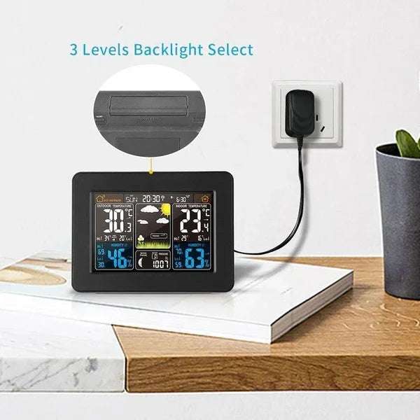 Weather Station Indoor Outdoor Color LCD Atomic Time