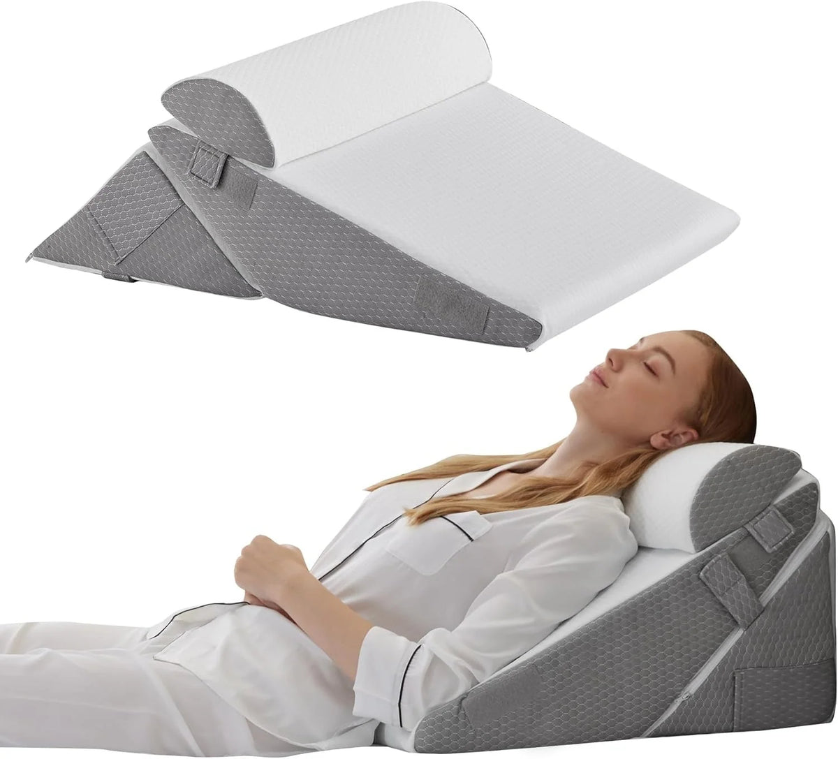 Wedge Pillow Set Orthopedic Memory Foam Foldable