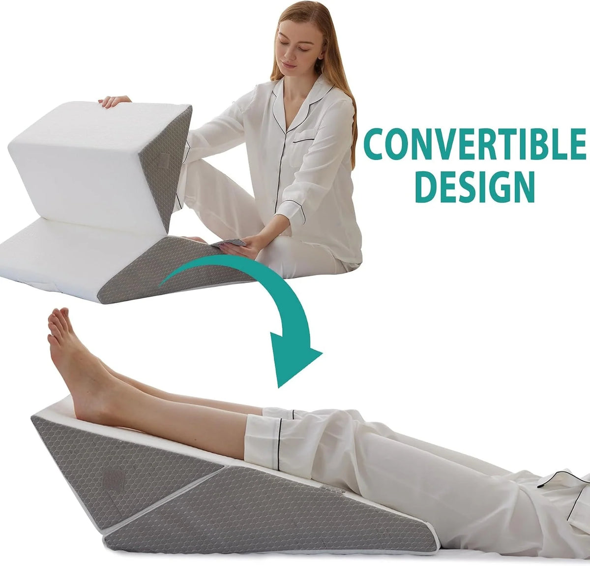 Wedge Pillow Set Orthopedic Memory Foam Foldable