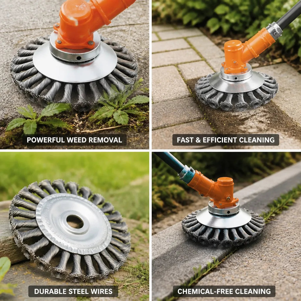 Weed Brush Attachment Twisted Steel Wire