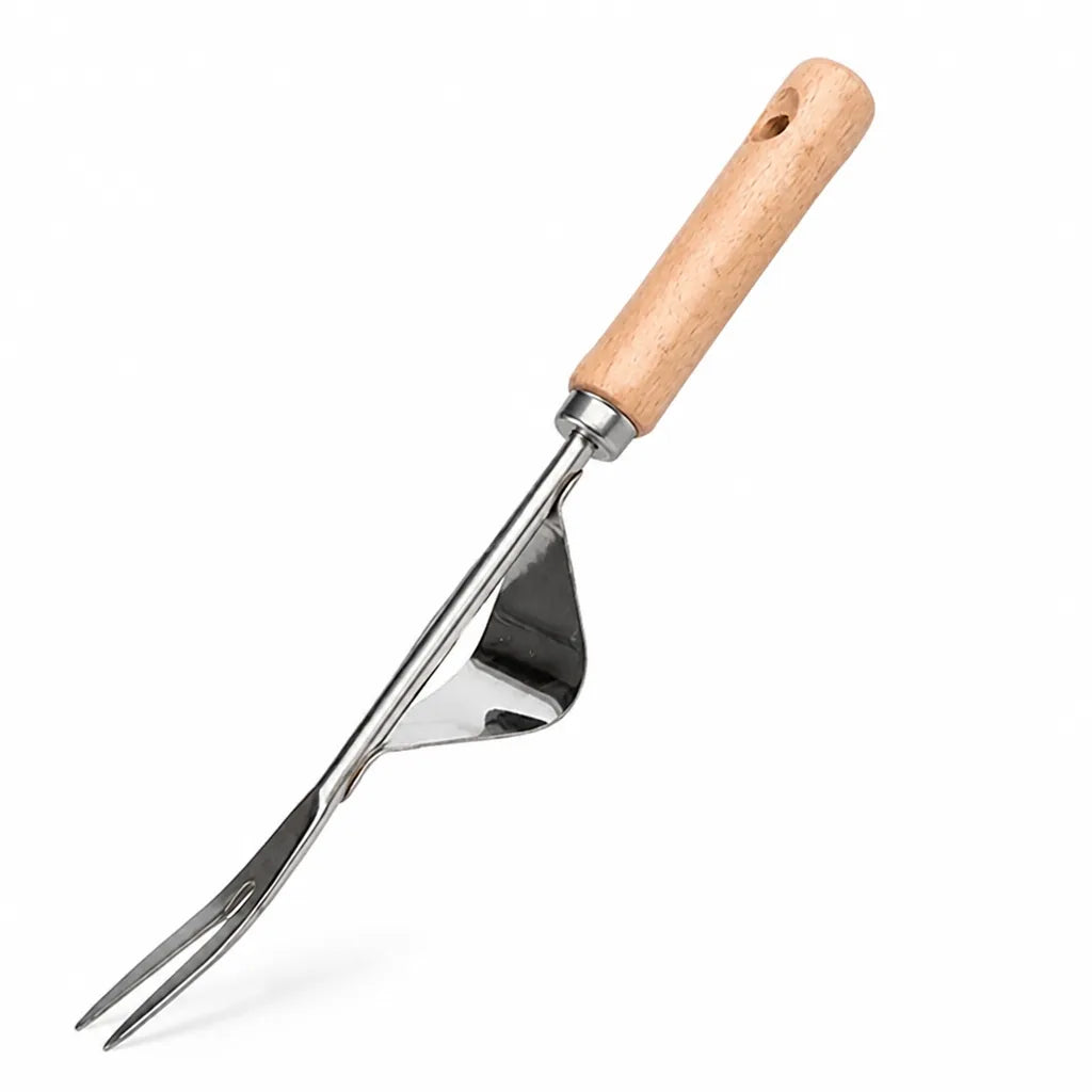 Weed Puller Stainless Steel Head & Ergonomic Wooden Handle