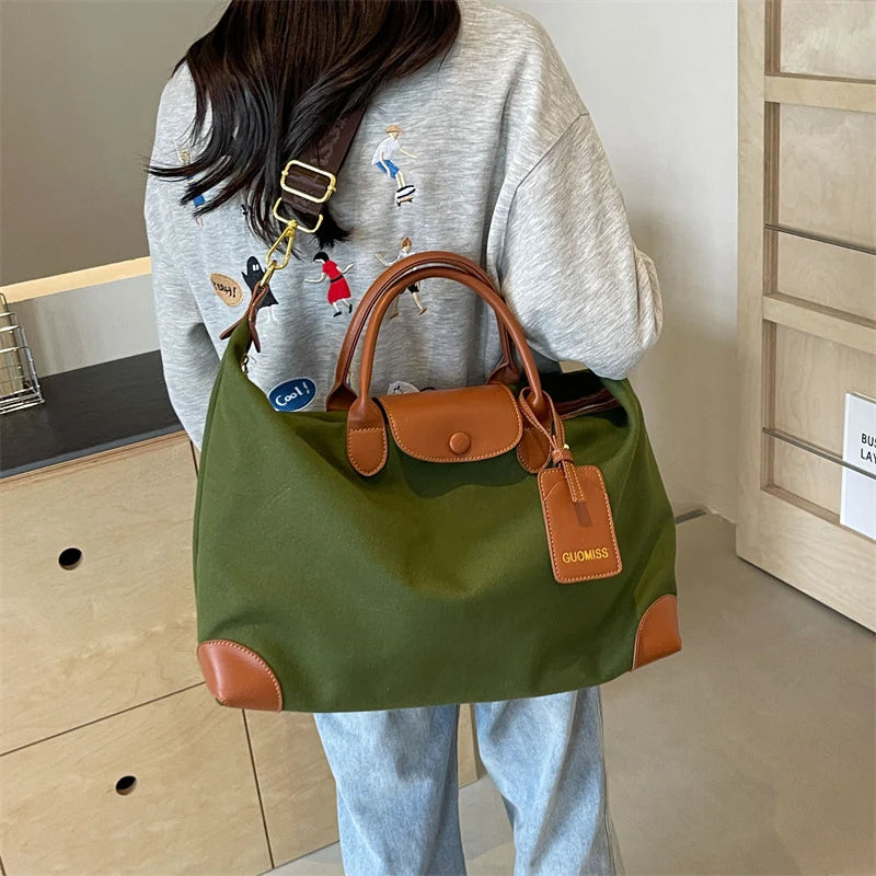 Weekender Bag Canvas With Organizer Pockets & Adjustable Strap