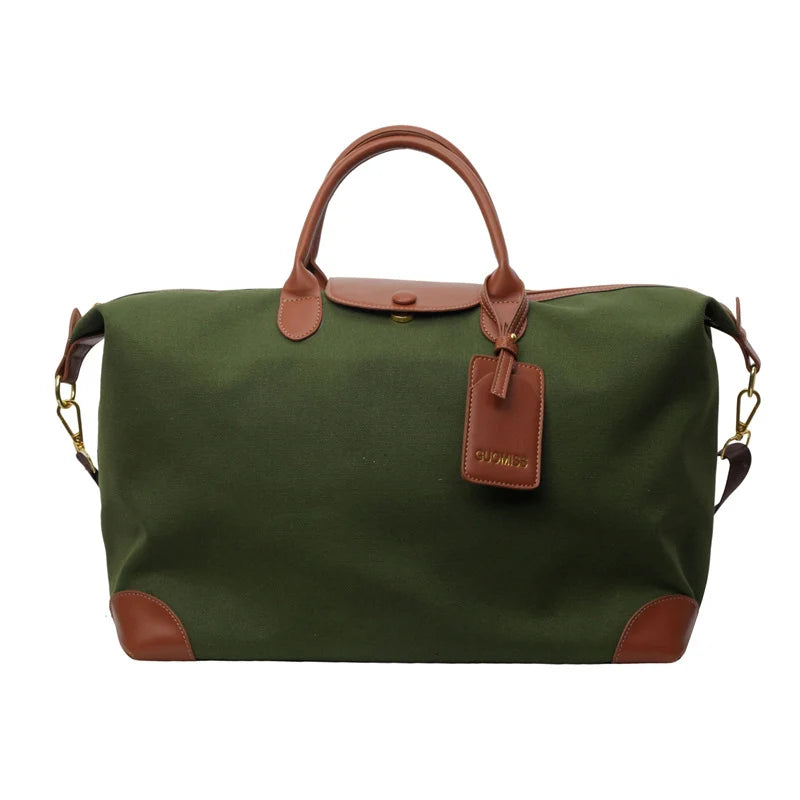Weekender Bag Canvas With Organizer Pockets & Adjustable Strap