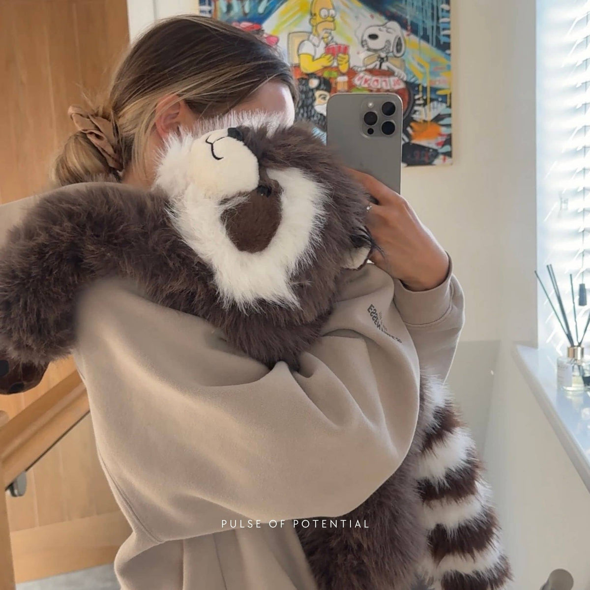 Weighted Raccoon Plush Extra-Long Hugging Arms for Comfort
