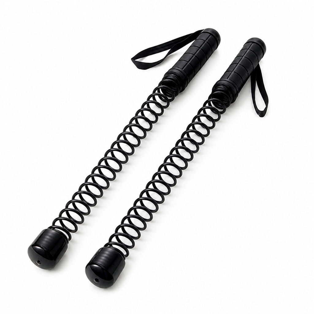 Weighted Spring Training Rope With Non-Slip Leather Handles (Set of 2)