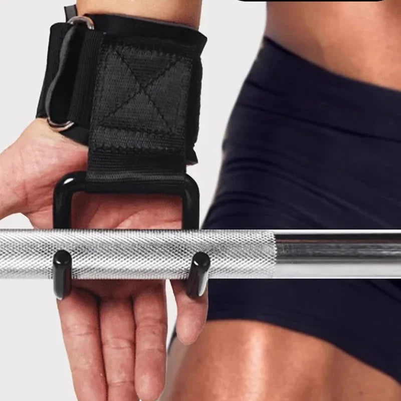 Weightlifting Hooks Steel & Cotton Blend Ergonomic Foam Grip