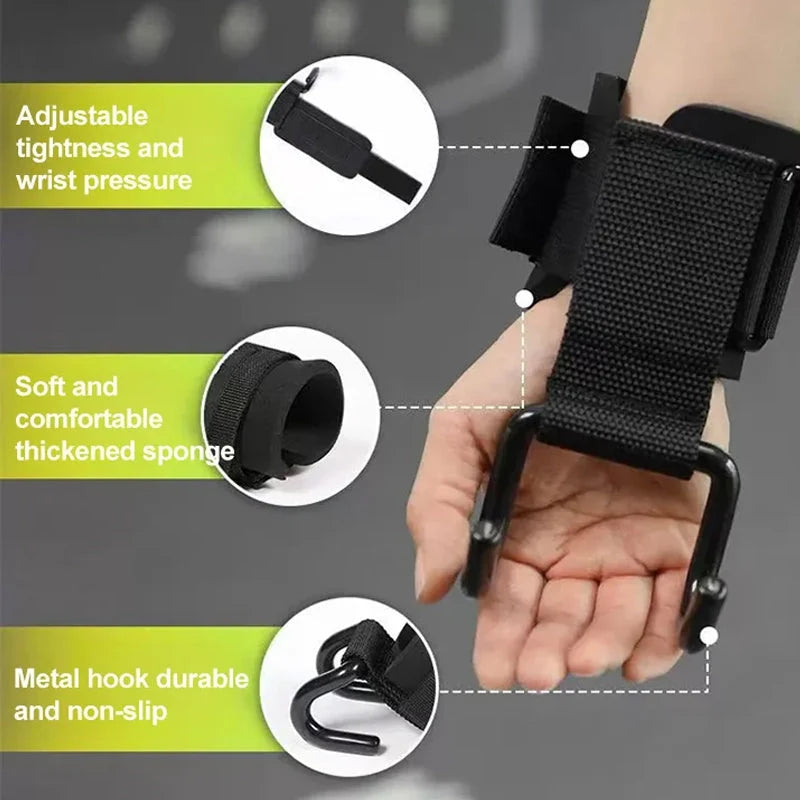 Weightlifting Hooks Steel & Cotton Blend Ergonomic Foam Grip