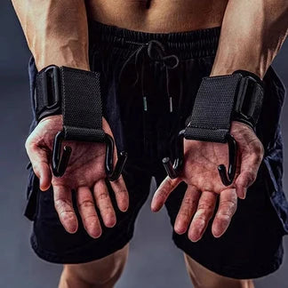 Weightlifting Hooks Steel & Cotton Blend Ergonomic Foam Grip