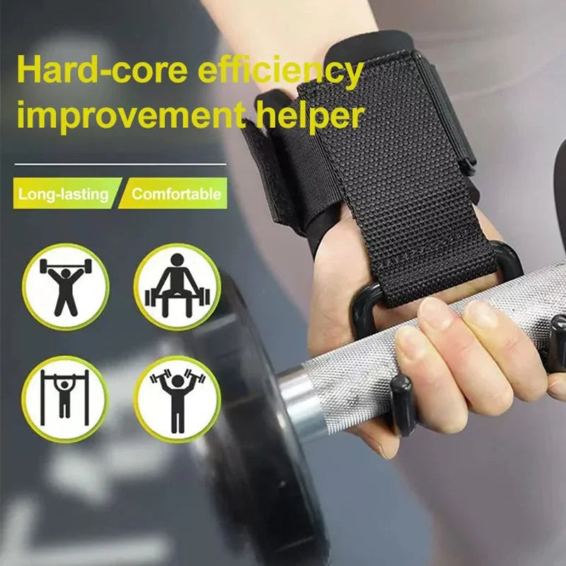 Weightlifting Hooks Steel & Cotton Blend Ergonomic Foam Grip