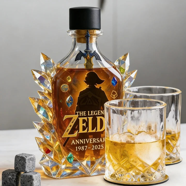 Whiskey Bottle Glass Decorative Removable Stopper 11.8 Oz