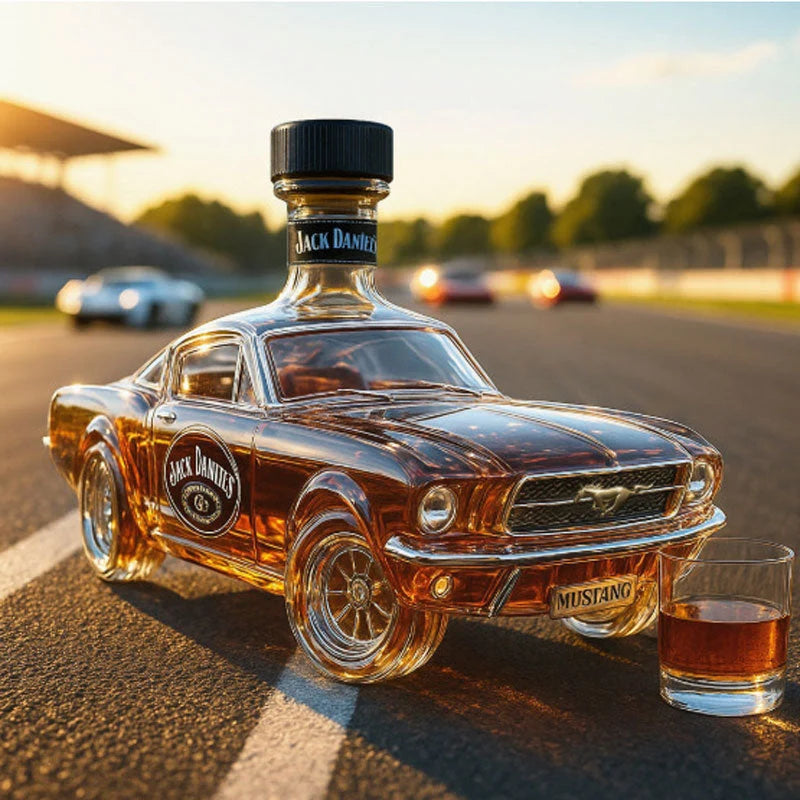 Whiskey Bottle Horse-Inspired Decorative Design