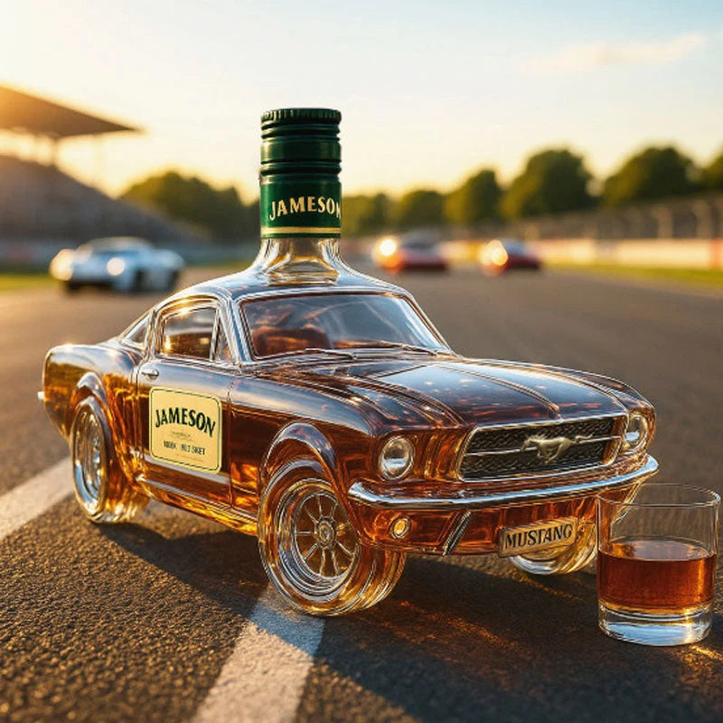 Whiskey Bottle Horse-Inspired Decorative Design