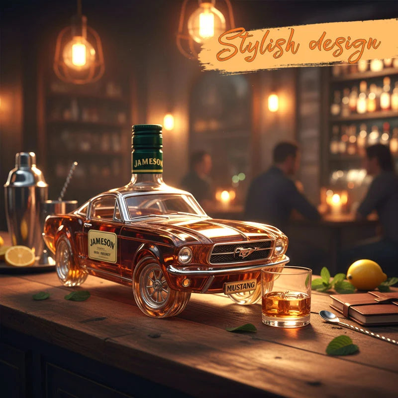 Whiskey Bottle Horse-Inspired Decorative Design