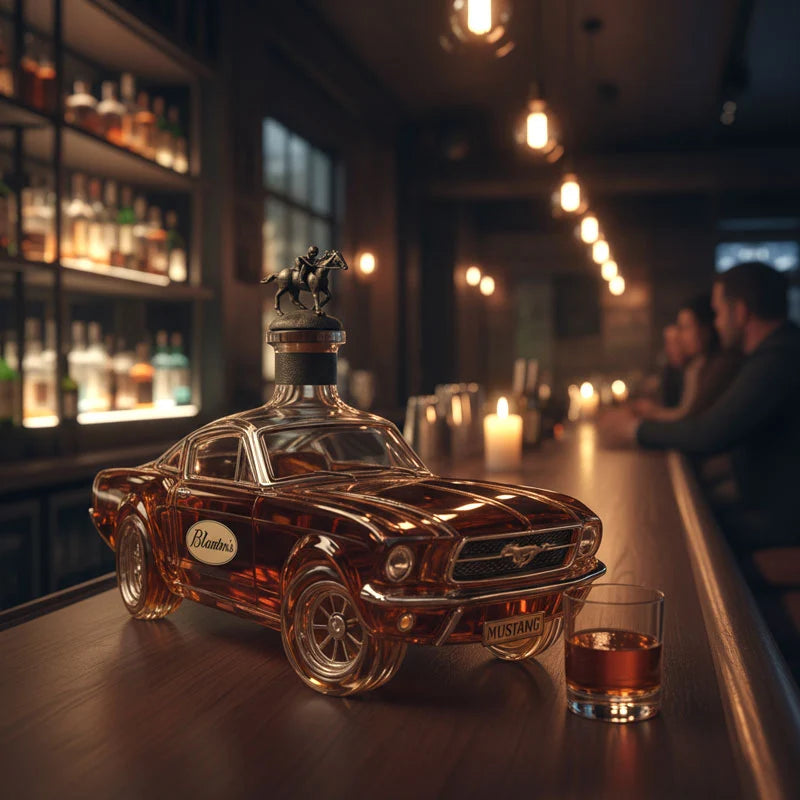 Whiskey Bottle Horse-Inspired Decorative Design
