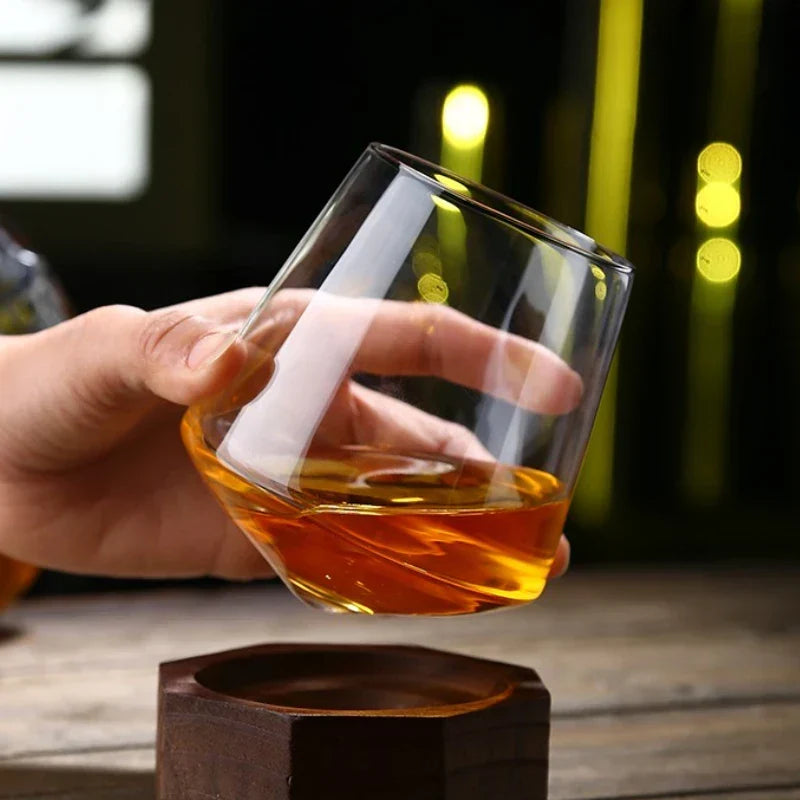 Whiskey Glass Rocking Base 17.9 Oz Capacity