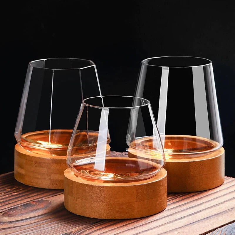 Whiskey Glass Rocking Base 17.9 Oz Capacity