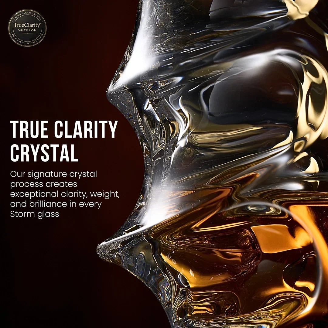 Whiskey Glasses Crystal Wave Texture Secure Grip